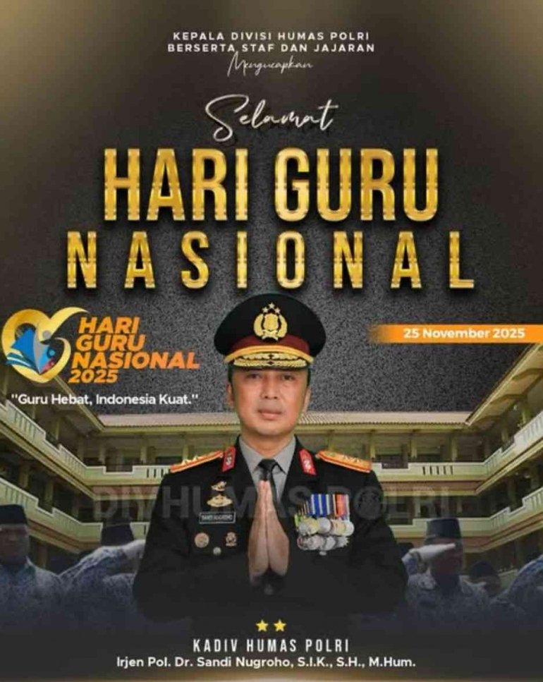 Begini Pesan Haru Kadivhumas Polri di Hari Guru Nasional 2025